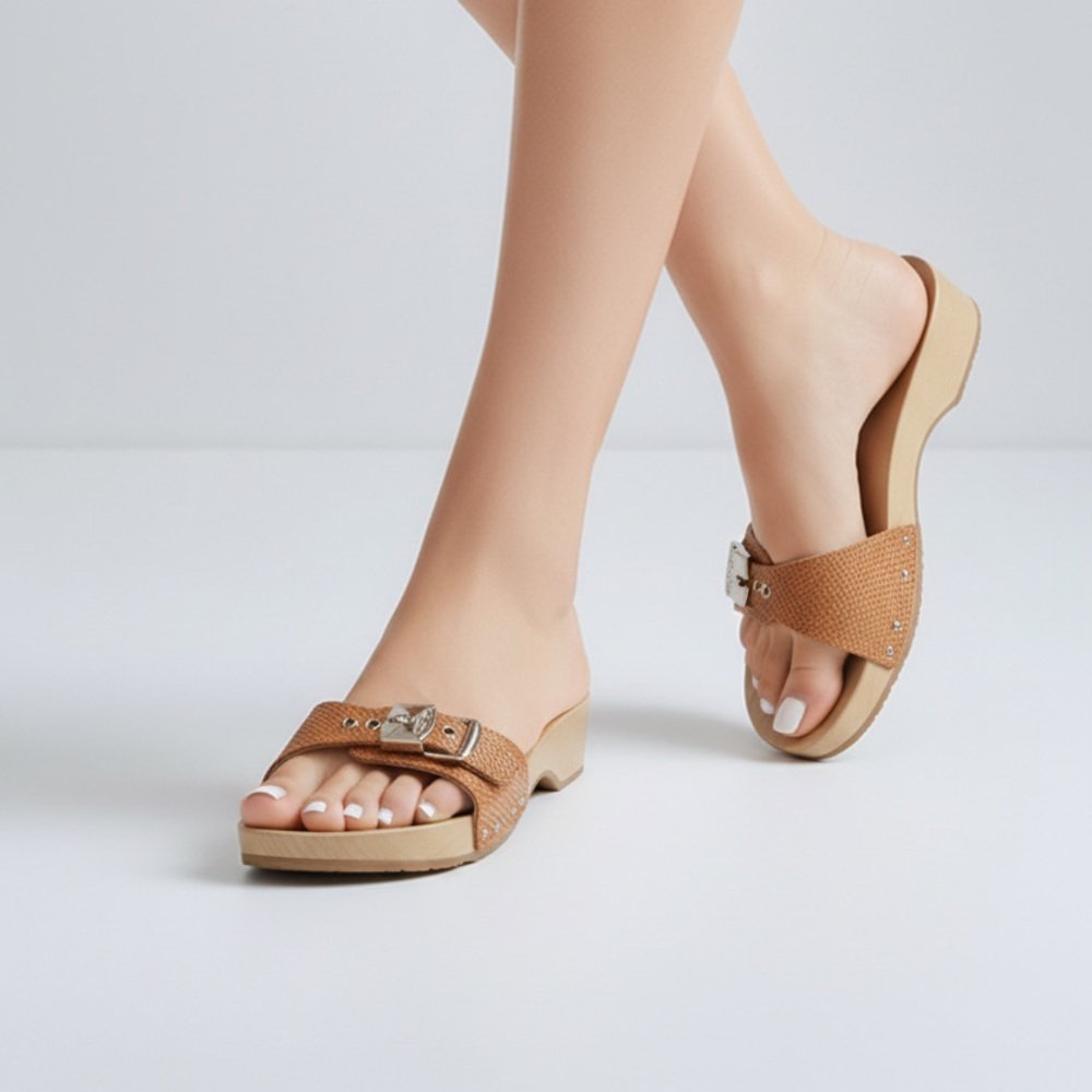 DR. SCHOLL'S WOMENS ORIGINALIST SLIDE SANDAL - PEACH Size 8M